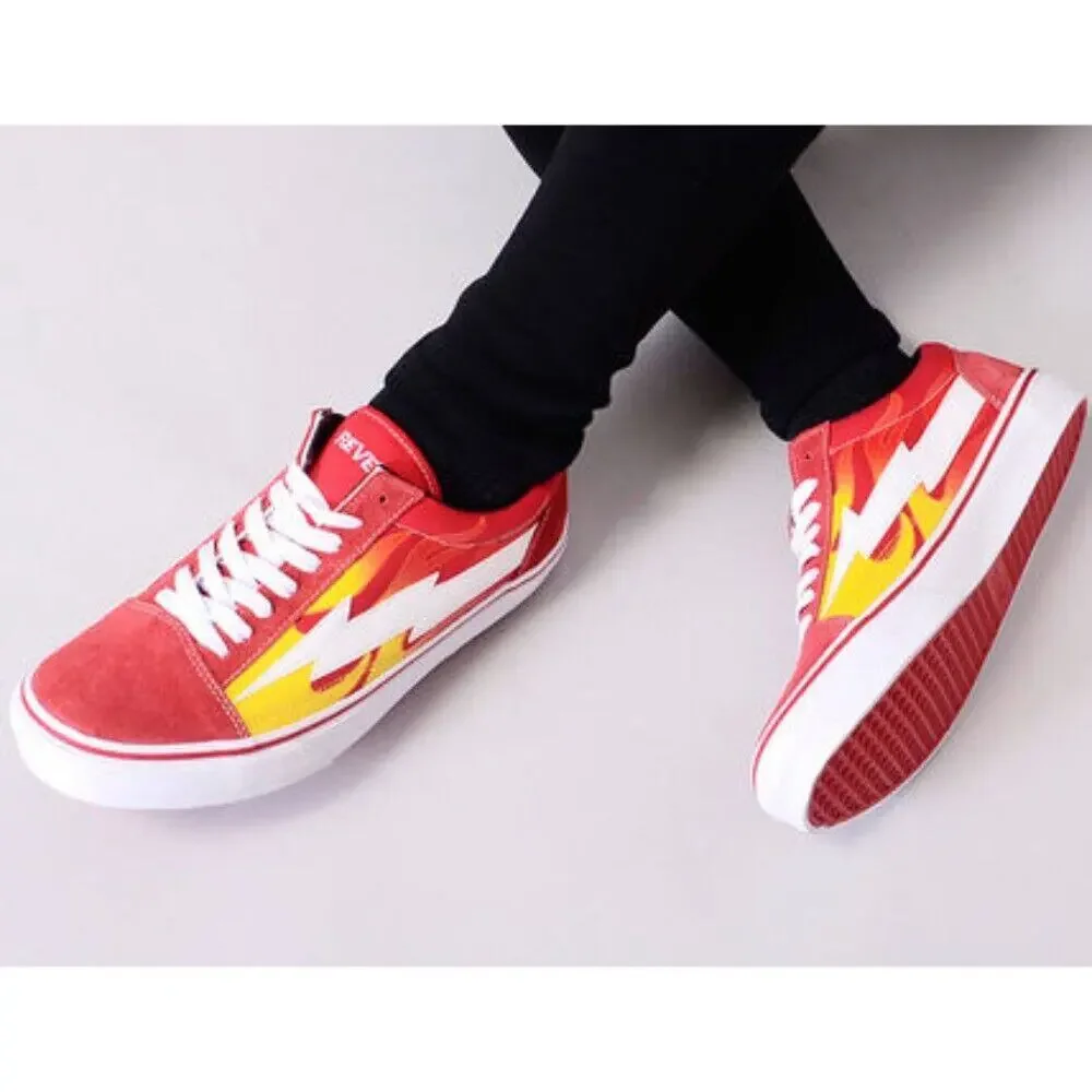 Revenge X Storm Ian Connor Sneakers Mens 7.5 Red Flame Low Top Comfort *READ